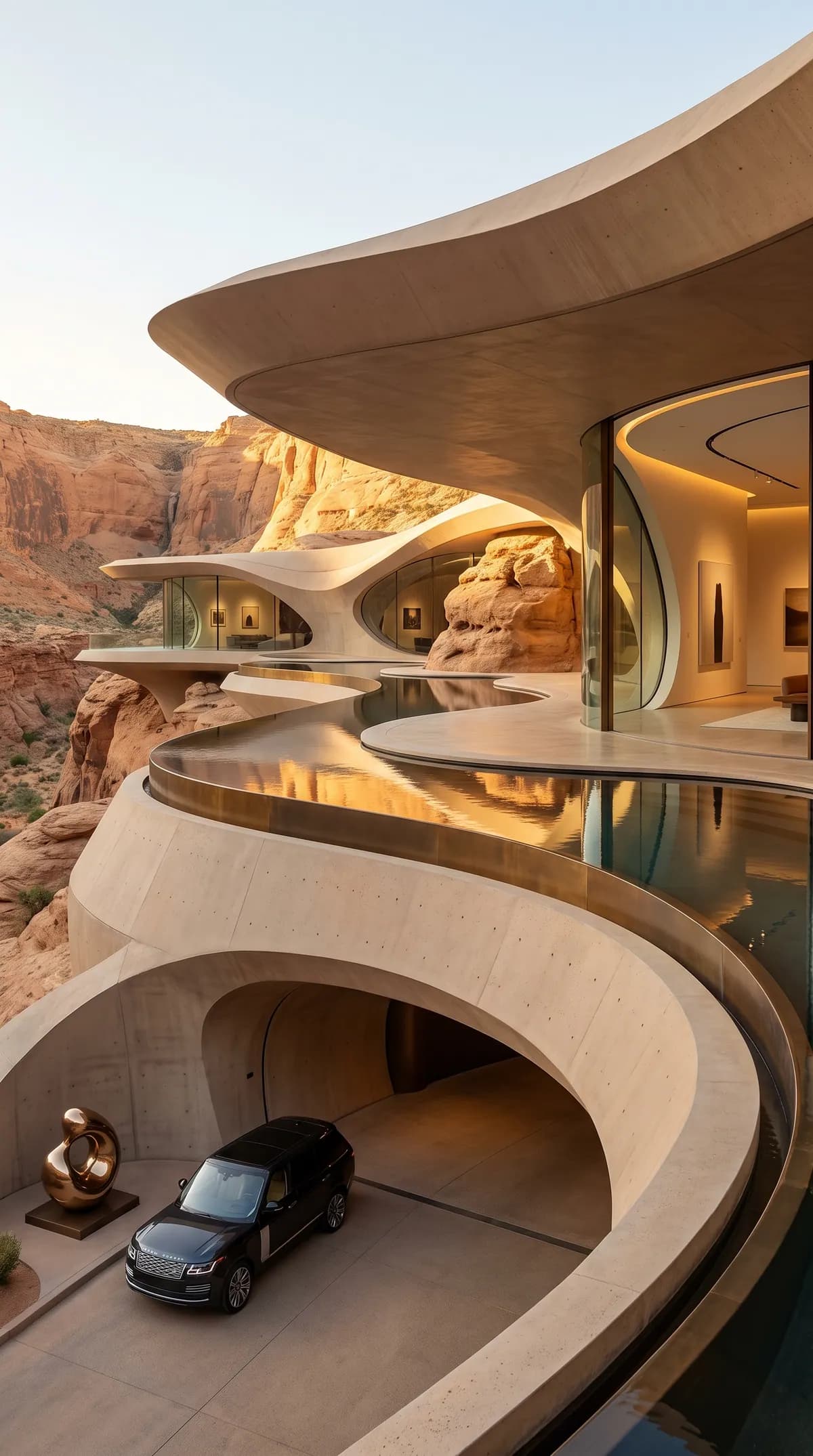 The Canyon Arrival — architectural concept render