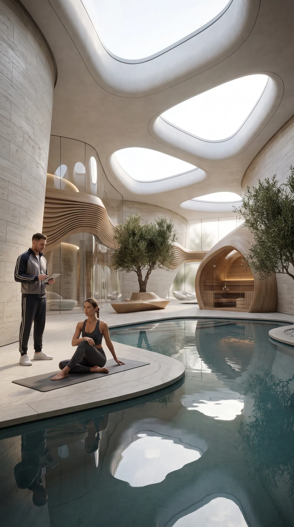 The Indoor Lagoon — architectural concept render