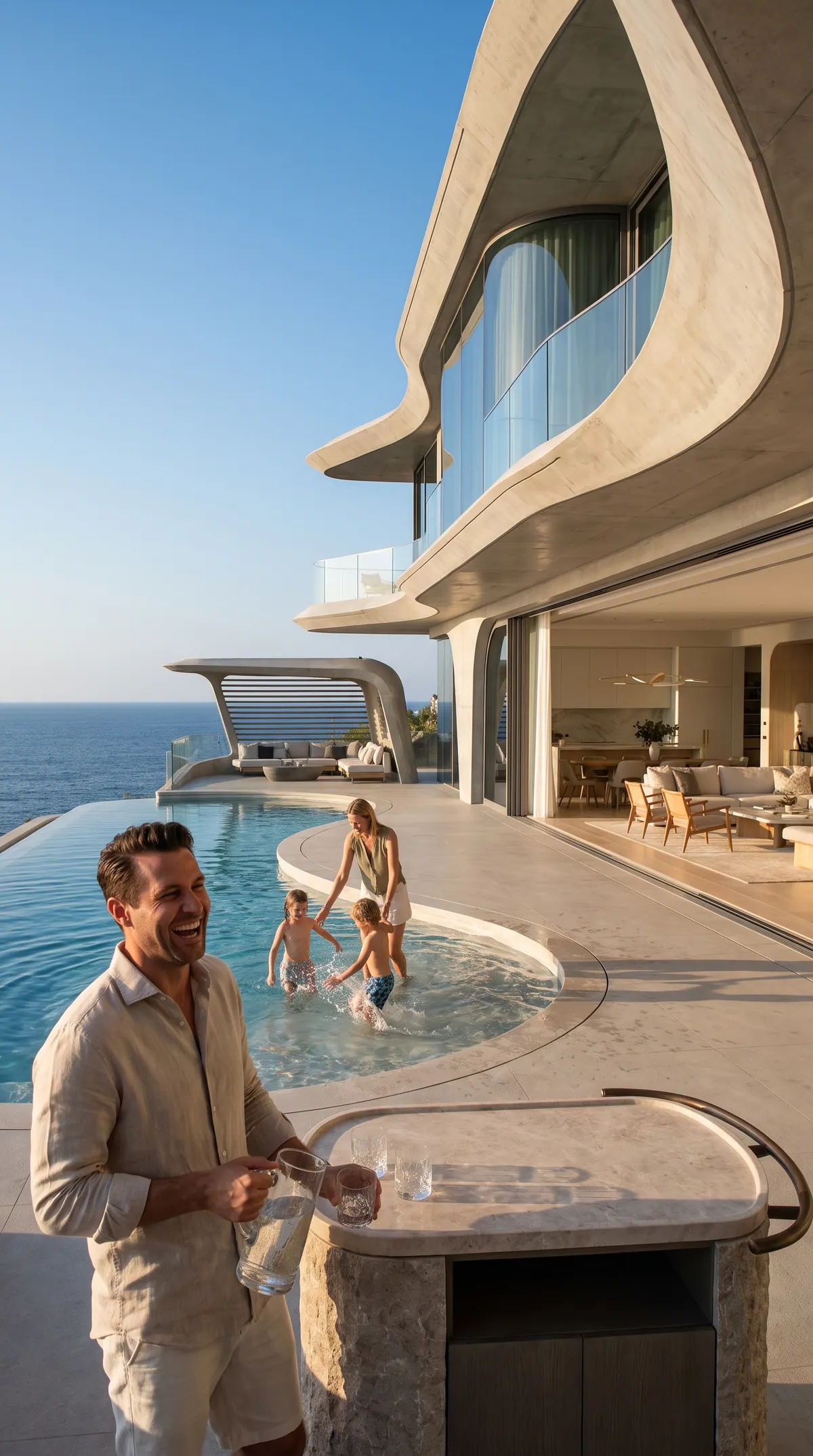 Poolside Gathering — architectural concept render