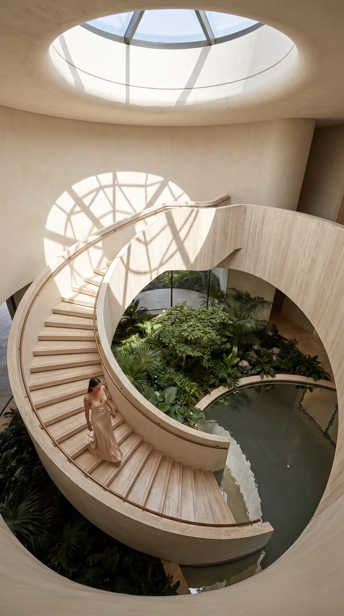 Spiral stair and garden architectural concept