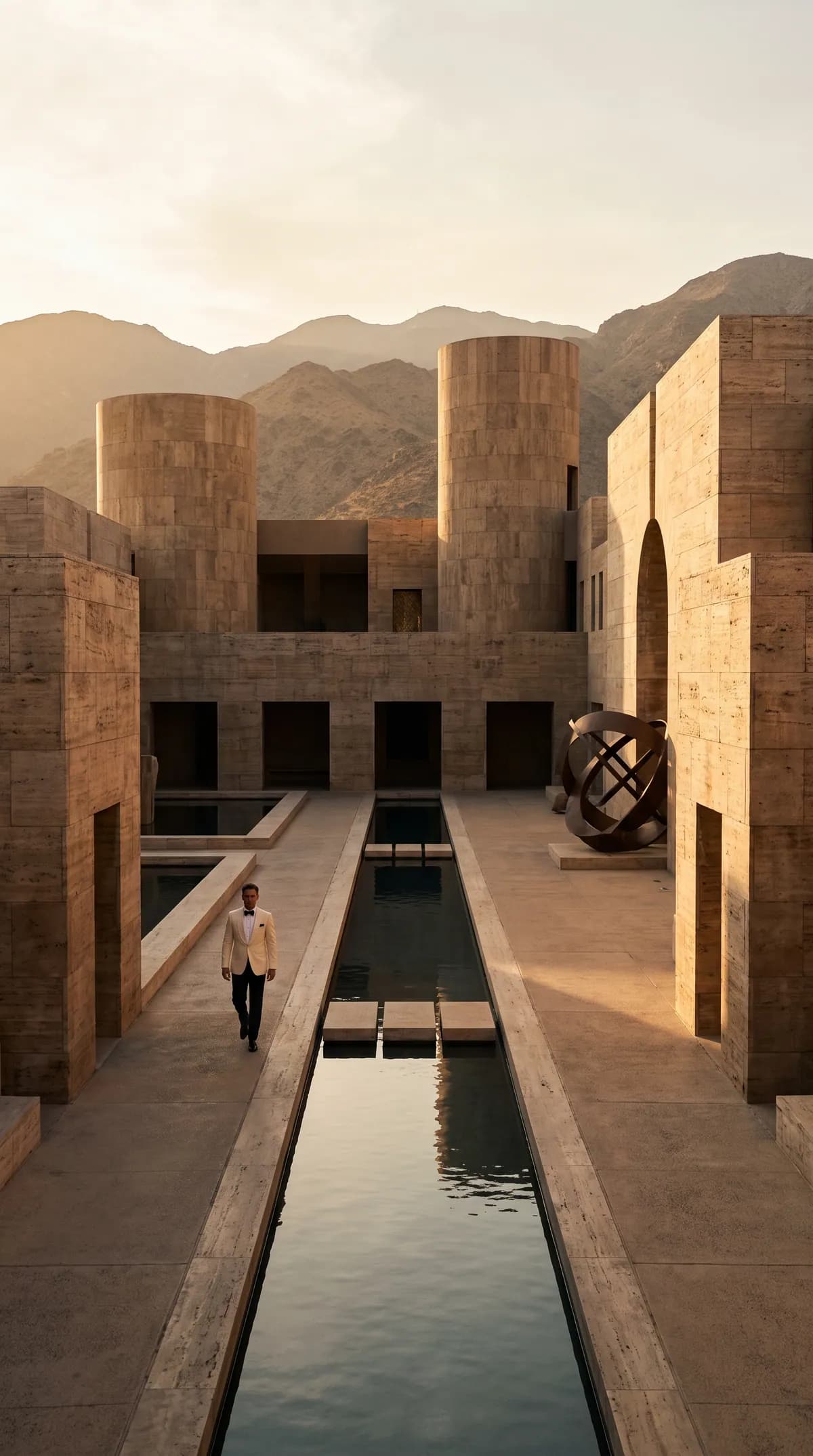 Brick Water Axis — architectural concept render