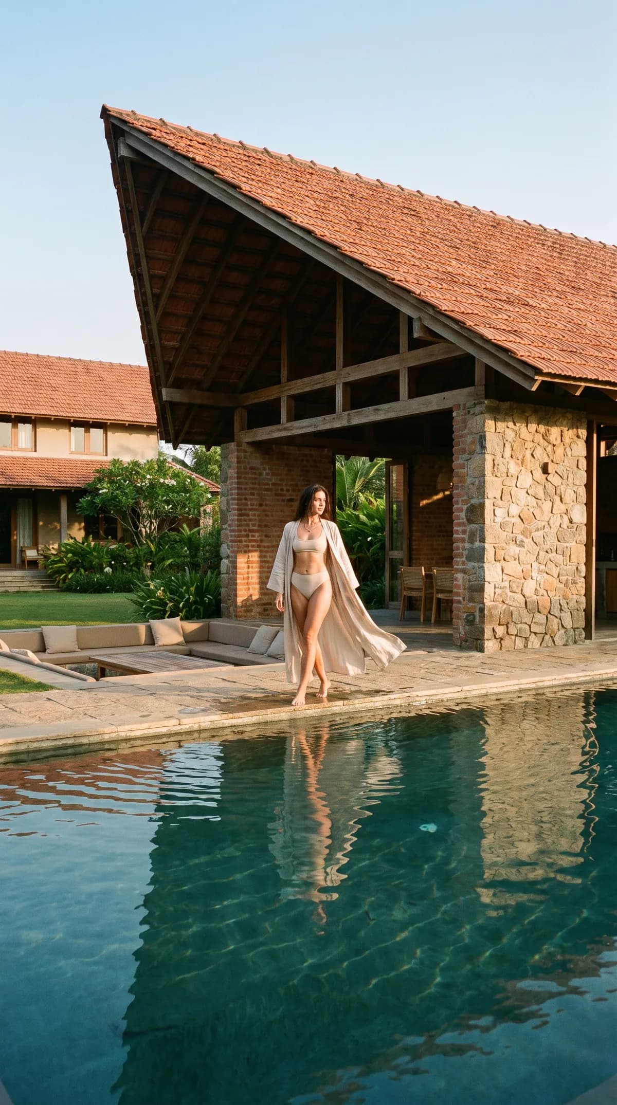 Pool Under The Gable — architectural concept render