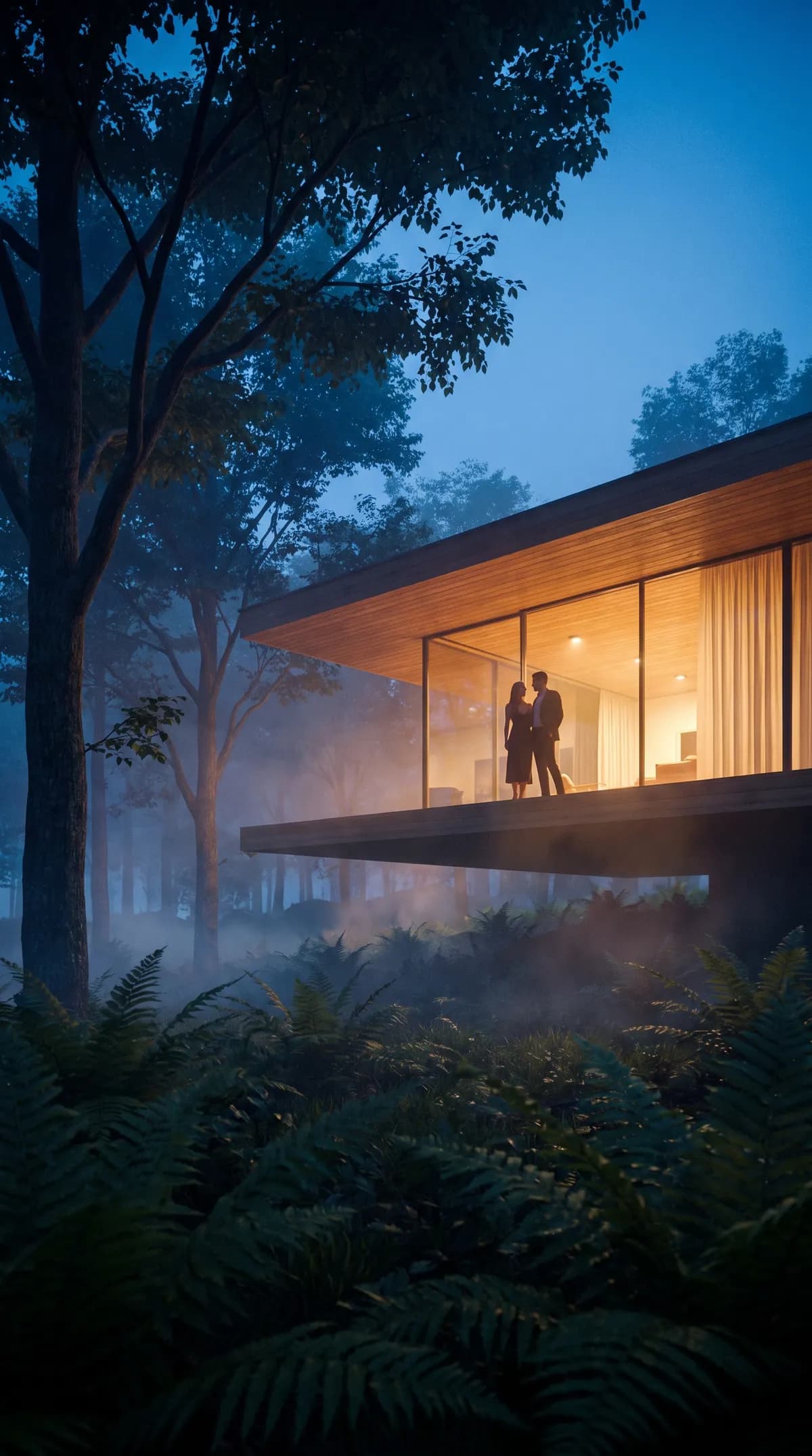 House In Blue Mist — architectural concept render