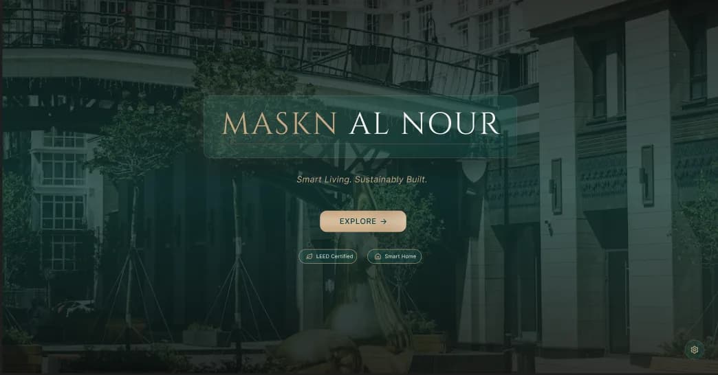 Maskn Al Nour — Explora interactive landing page